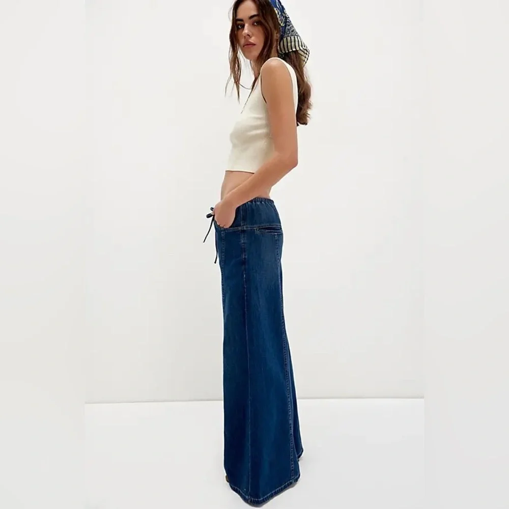 NWT FREE PEOPLE WE THE FREE Veritas Wide-Leg Jeans | Truth MSRP $128 Size S - Picture 4 of 13